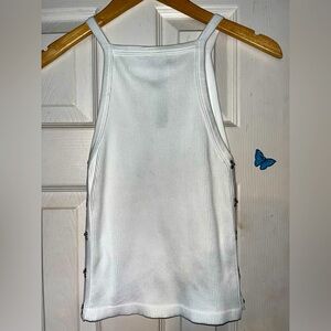 Zara Hook and Eye White Ribbed Tank Nwot Size: XS